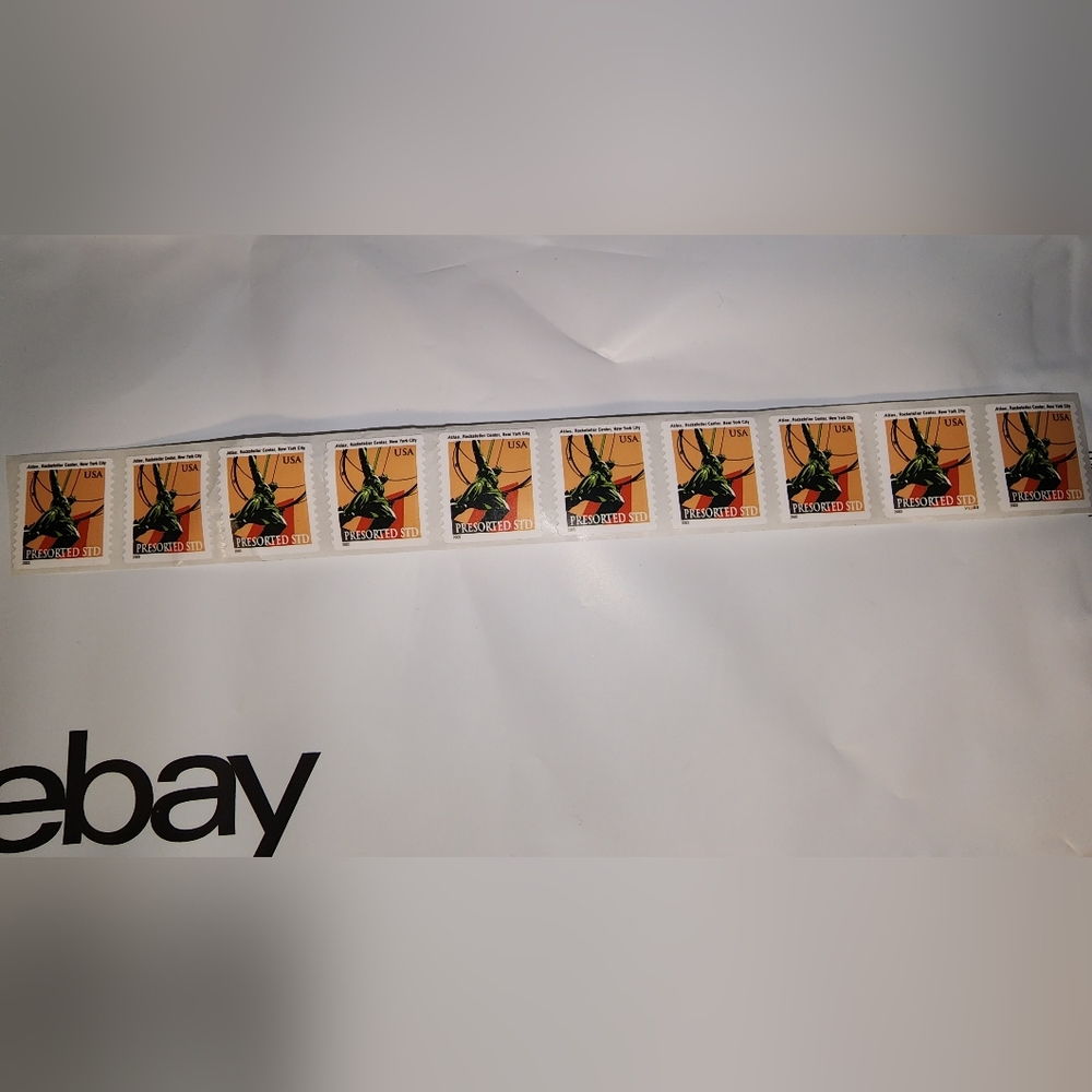 10 Stamps USA  Atlas Rockefeller Center  New York City 2003 Presorted STD VTG